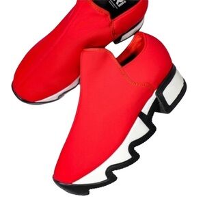 Red Slip-On Sneakers Size 6